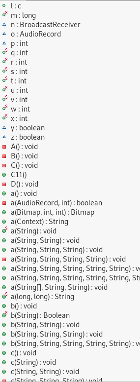 Sample fields and methods in class C11